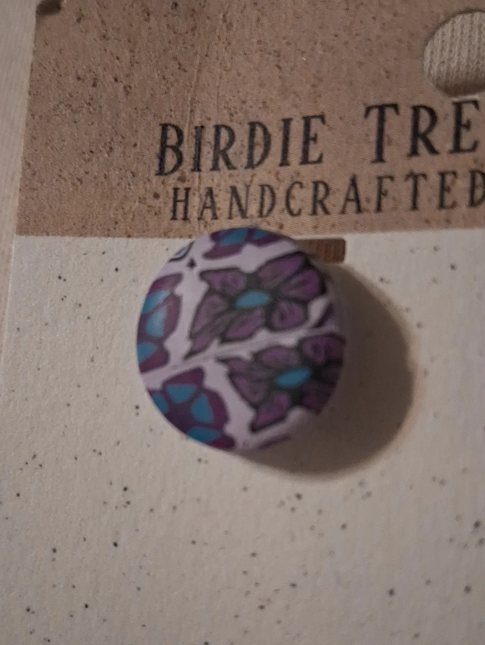 Purple Floral Stud Earrings